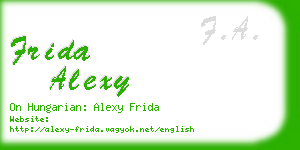 frida alexy business card